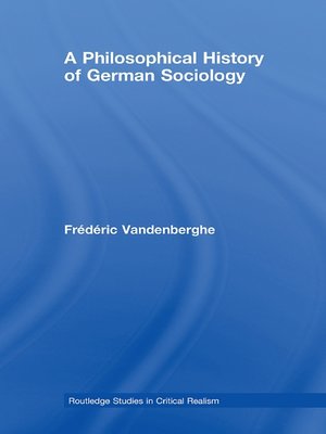 cover image of A Philosophical History of German Sociology